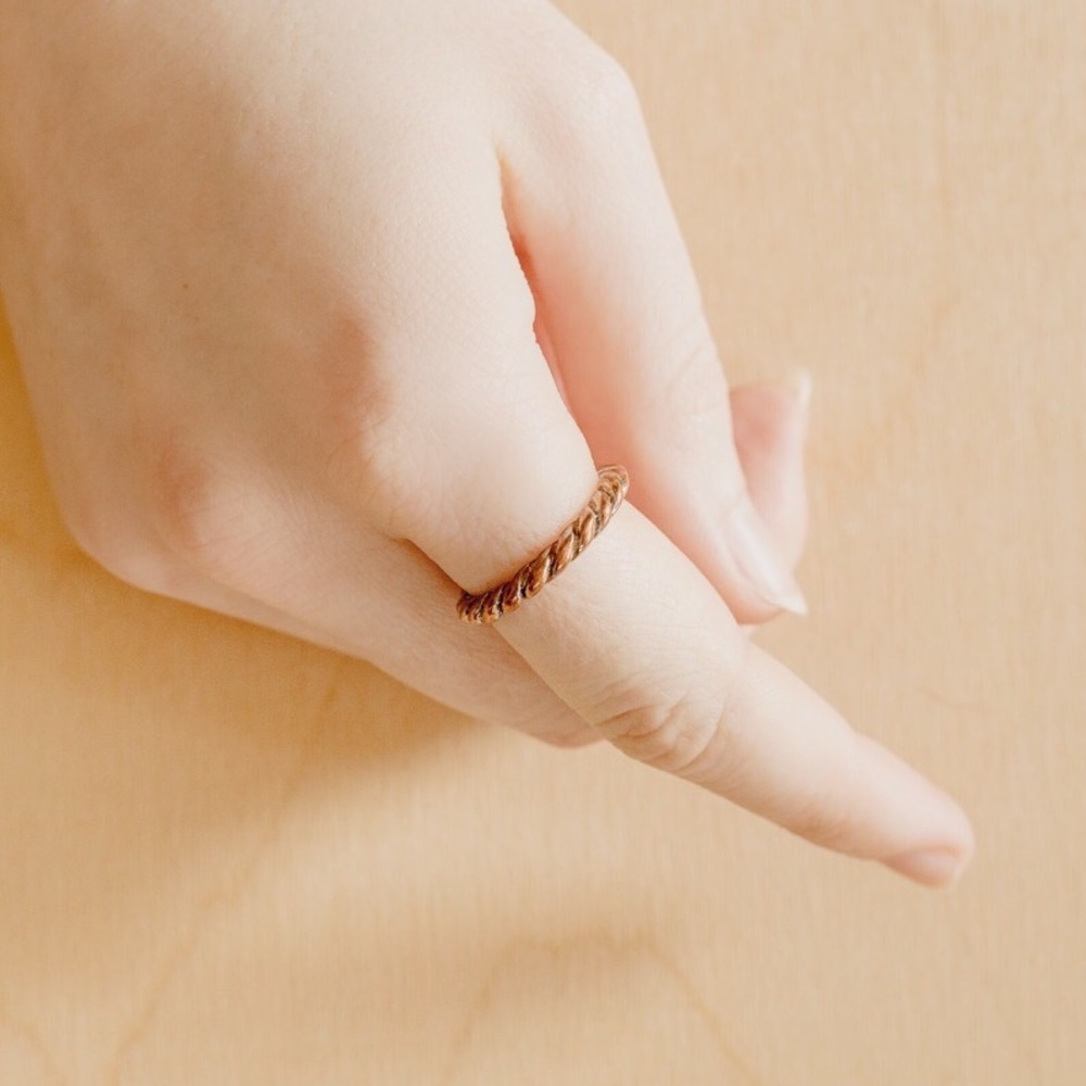 Metal Stacking Pattern Ring Set Bronze Or Copper - image 5